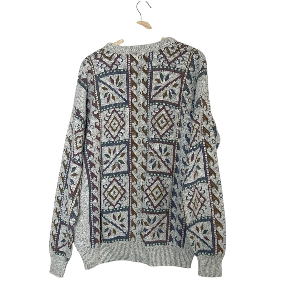 Vintage 90s abstract Aztec cotton sweater